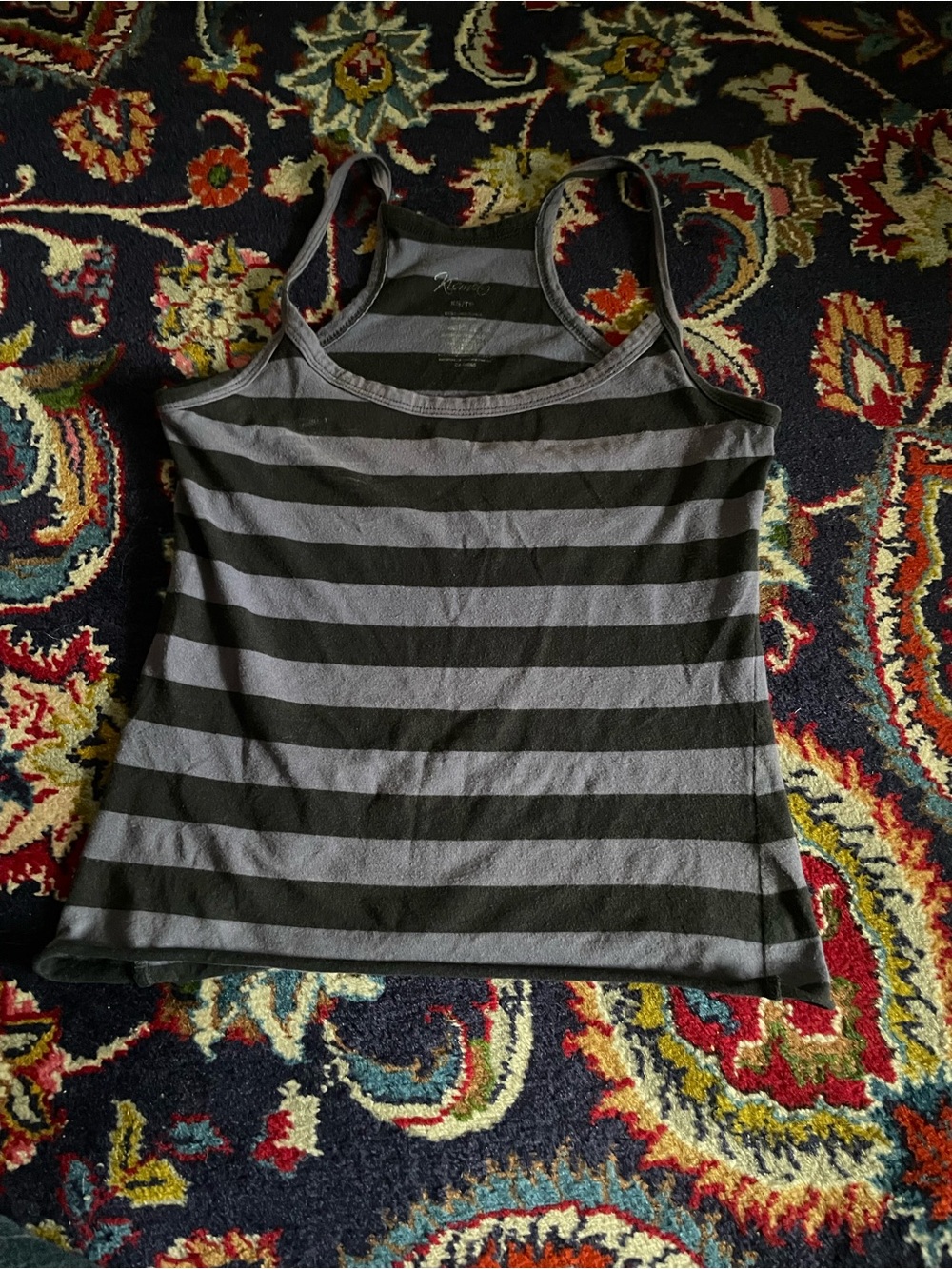 Kensie purple/blue and Black Striped Tank Top